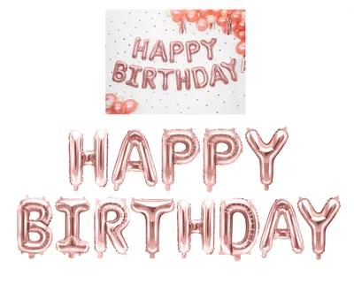 Party Deco Balon Folijski Happy Birthday 340x35cm, Roze