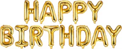 Party Deco Balon Folijski Happy Birthday 340X35Cm, Zlatni