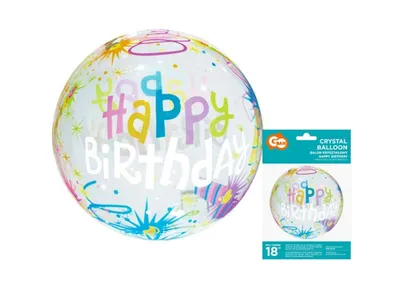 Party Deco Balon Kristalni Happy Birthday 45Cm
