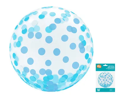 Party Deco Balon Kristalni sa Konfetima, 45cm, Plavi