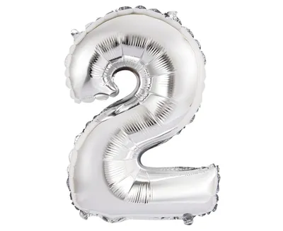 Party Deco Folijski Balon 35cm, Broj 2, Srebrni