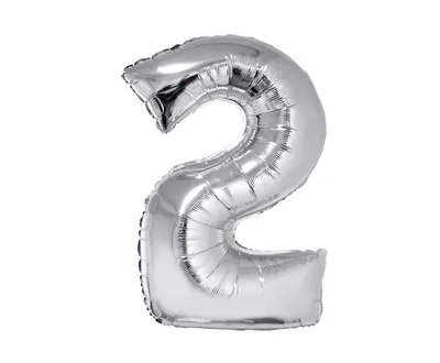 Party Deco Folijski Balon 92cm, Broj 2, Srebrni