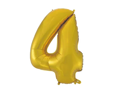 Party Deco Folijski Balon 92cm, Broj 4, Zlatni
