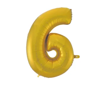 Party Deco Folijski Balon 92cm, Broj 6, Zlatni