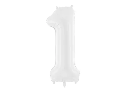 Party Deco Folijski Balon Bijeli Br.1, 86cm, Šarena