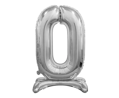 Party Deco Folijski Balon Broj 0, 74cm, Srebrni