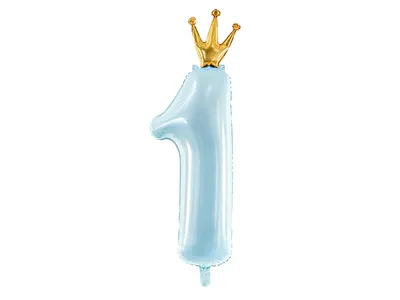 Party deco Folijski Balon broj 1, 37x100cm, Svijetloplavi