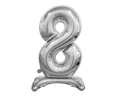 Party Deco Folijski Balon Broj 8, 74cm, Srebrni