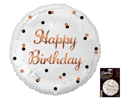 Party Deco Folijski Balon Happy Birthday 45cm