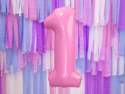 Party Deco Folijski Balon Pink Br.1, 86cm, Roza