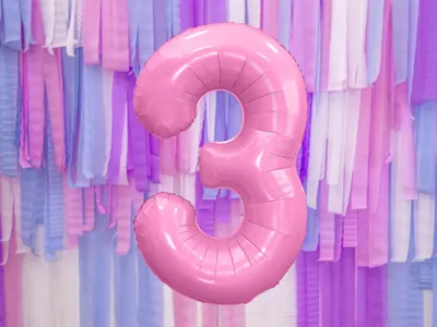 Party Deco Folijski Balon Pink Br.3, 86cm, Roza
