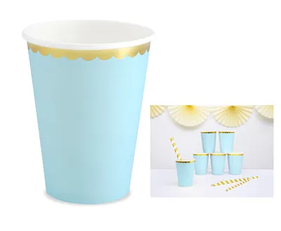 Party Deco Papirna Čaša 6/1 220Ml, Plava
