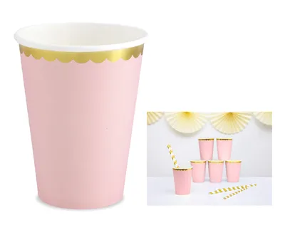 Party Deco Papirna Čaša 6/1 220Ml, Roze