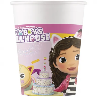 Party Deco Papirna Čaša Gabby'S Dollhouse 200Ml,8/1, Roza