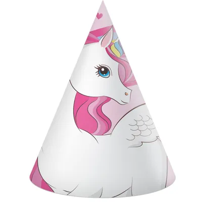 Party Deco Papirne Kape Unicorn Rainbow 6/1