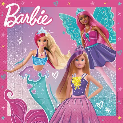 Party Deco Papirne salvete Barbie 33X33Cm, 20Kom