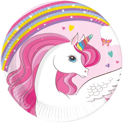 Party Deco Papirni Tanjiri Unicorn Rainbow 20Cm 8/1