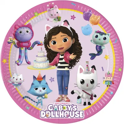 Party Deco Papirni Tanjur Gabby'S Dollhouse 23cm, 8/1, Roza