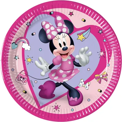 Party Deco Papirni Tanjur Minnie Jurior 20Cm,8/1, Roza