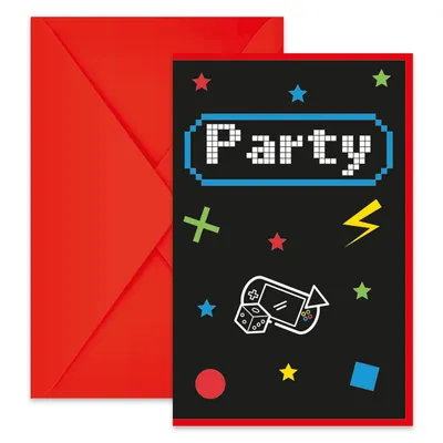 Party Deco Pozivnice Gaming Party 6/1