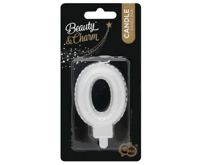 Party Deco Rođendanska Svijećica Broj 0, 7Cm, Bijela