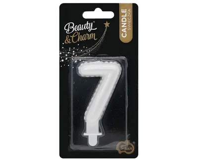 Party Deco Rođendanska Svijećica Broj 7, 7Cm, Bijela
