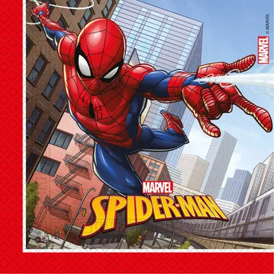 Party Deco Salvete Papirne Spider Man 33X33Cm,20/1, Crvena