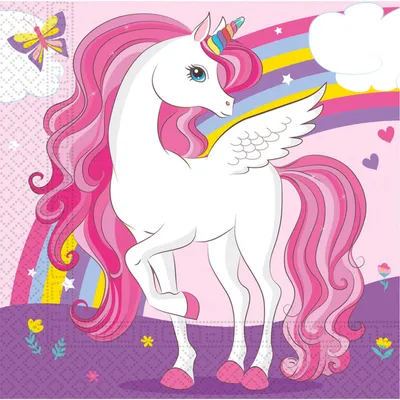 Party Deco salvete Papirne Unicorn Rainbow 33X33Cm 20/1