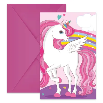 Pozivnice Unicorn Rainbow 6/1