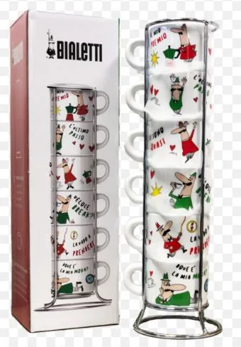 BIALETTI Set 6 Espresso Šolja Nasloživih