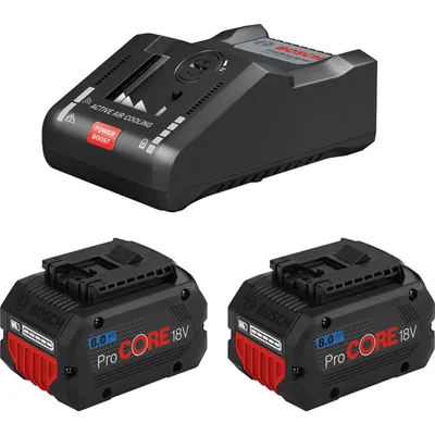 BOSCH set baterija 2x ProCORE 18V 8.0Ah + 1x punjač GAL 18V-160C Power Boost punjač 1600A016GP