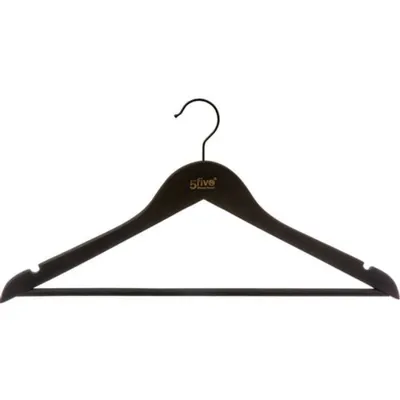 FIVE Ofinger za odeću mdf/guma/drvo  3/1 crni