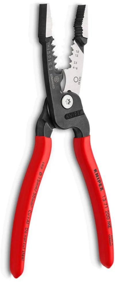 Knipex 13 71 200 ME Kombinovana električarska kliješta za skidanje izolacije 200mm sa gumiranim ručkama