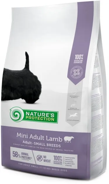 NATURES PROTECTION suha hrana za odrasle male pse s janjetinom 2 kg
