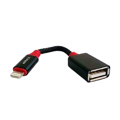Appacs Lightning na USB Adapter V11, 10 cm, Crno-crveni