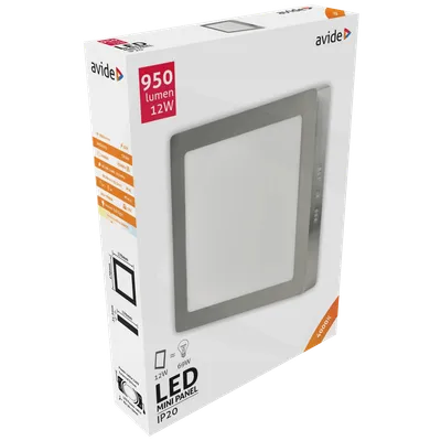 Avide Plafonjera LED, 12W, 950 lm, 4000K, IP20 - ACSMNW-S-12W-ALU-SN