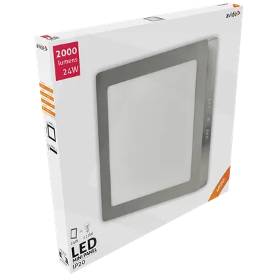 Avide Plafonjera LED, 24W, 2000 lm, 4000K, IP20 - ACSMNW-S-24W-ALU-SN