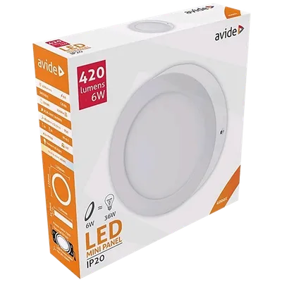 Avide Plafonjera LED, 6W, 420 lm, 4000K, IP20 - ACSMNW-R-6W-ALU