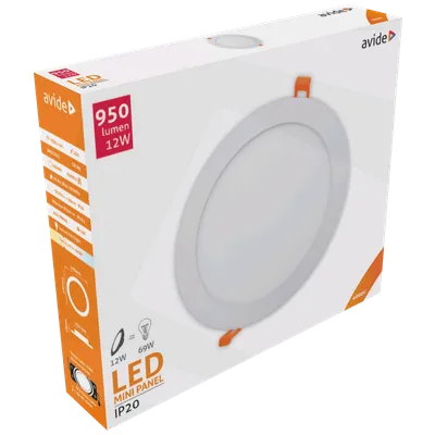 Avide Plafonjera LED, ugradna, 12W, 950 lm, 4000K, IP20 - ACRPNW-R-12W-ALU