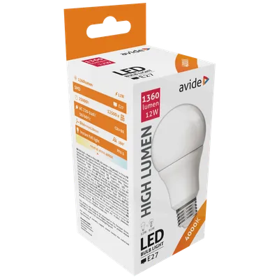 Avide Sijalica, LED 12W, E27, 4000K, 230V AC, bijela svjetlost - Globe A60 12W E27
