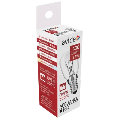 Avide Sijalica za pećnicu, 25W, E14, 3000K, 300 °C, IP20 - Oven 300 °C bulb 25W E14