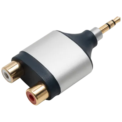 Home Jack 3.5mm muški na RCA ženski x 2 - AC 17M, Sivi