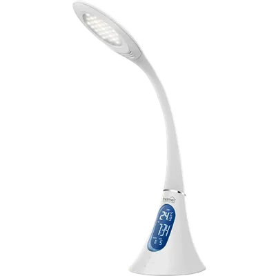 Home Lampa, LED, stolna, sat, termometar - LA 6, Bijela
