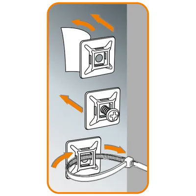 Home Organizator kabela, pakiranje 50 kom. - CTT 19BK, Crni
