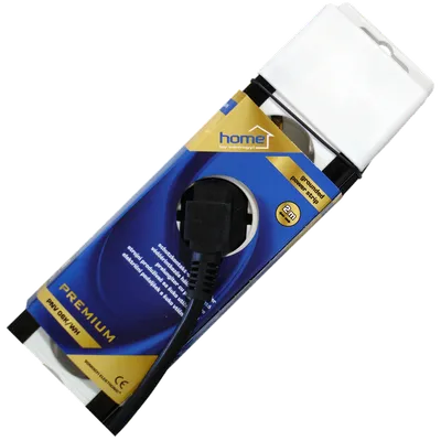 Home Produžni kabl, 6 utičnica, prekidač, 1, 0mm², 2 met - PNV 06K/WH, Bijeli