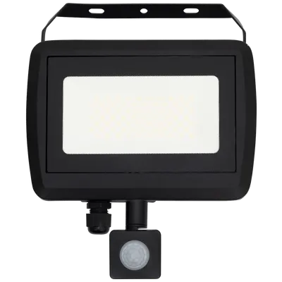Home Reflektor, LED, sa detektorom pokreta, 50 W, 4000 lm, IP65 - FLL PIR 50, Crni