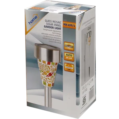Home Solarna vrtna LED lampa, mozaik, staklo / metal, 300 mAh - MX 459/1, Siva