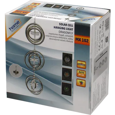 Home Solarna vrtna rasvjeta, viseći ukras, vilin konjic, 250 mAh - MX 102, Siva