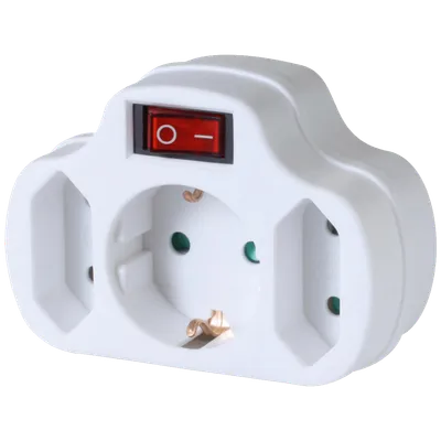Home Utičnica sa prekidačem, 1 x schuko + 2 x EURO - NVK 3/WH, Bijela