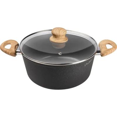 Lamart Šerpa sa poklopcem 24 cm, 3,9 litara LT1247 Natur, Crna